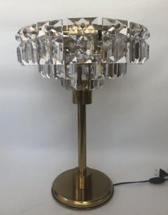 Huge German Midcentury Crystal Table Lamp, 1960s