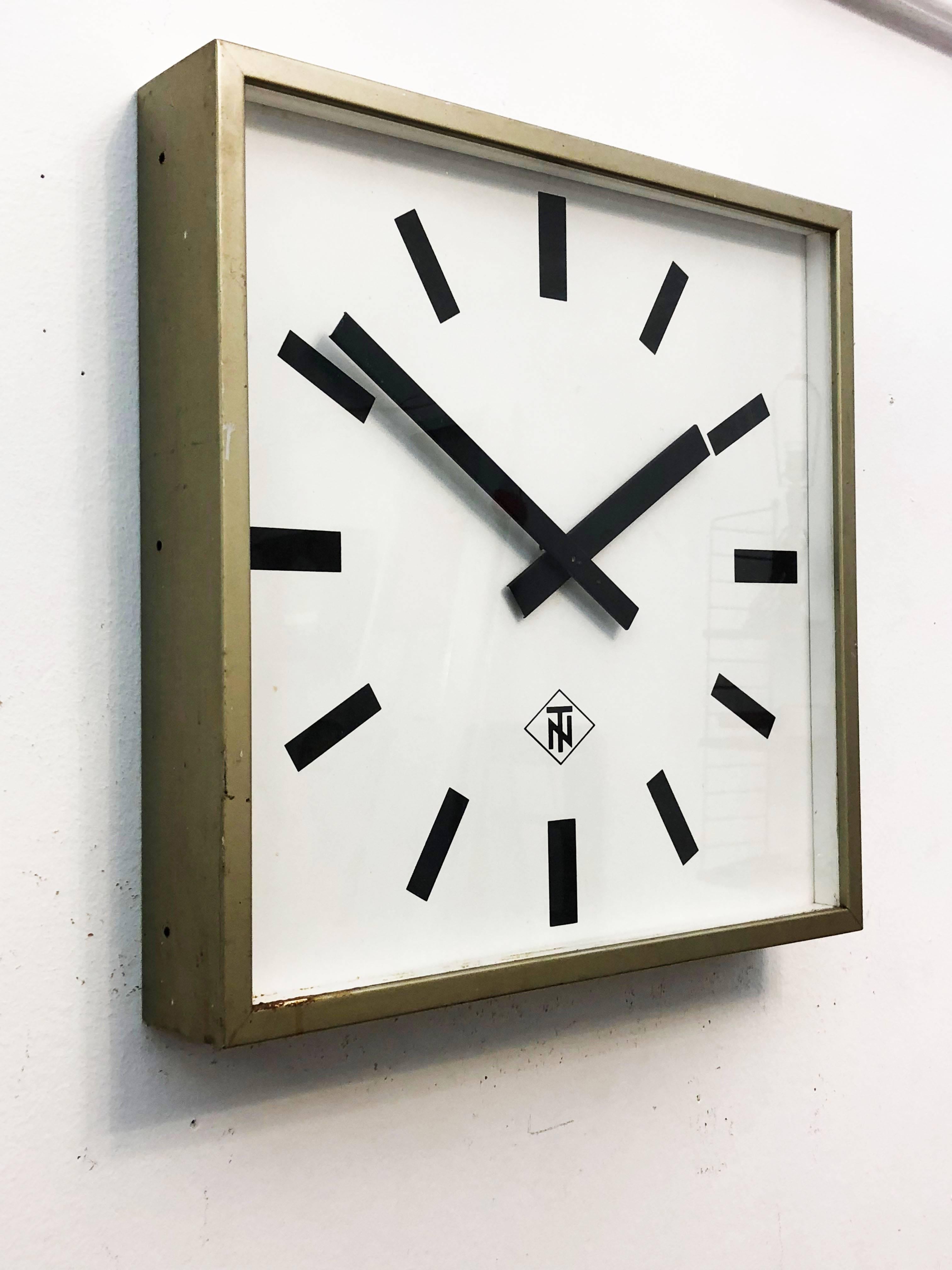 Huge German Telenorma Electric Wall Clock In Good Condition In Vienna, AT