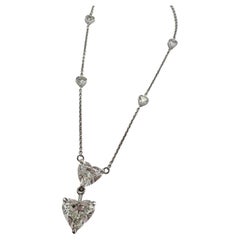 HUGE GIA Herz-Diamant-Halskette aus 18KT Weißgold mit Diamanten