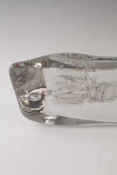 Huge Glass Block Cannocchie Signed A. Barbini Murano Glass, circa 1960