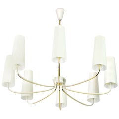 Huge Glass Classic Chandelier, in the Style of Stilnovo, 1950s