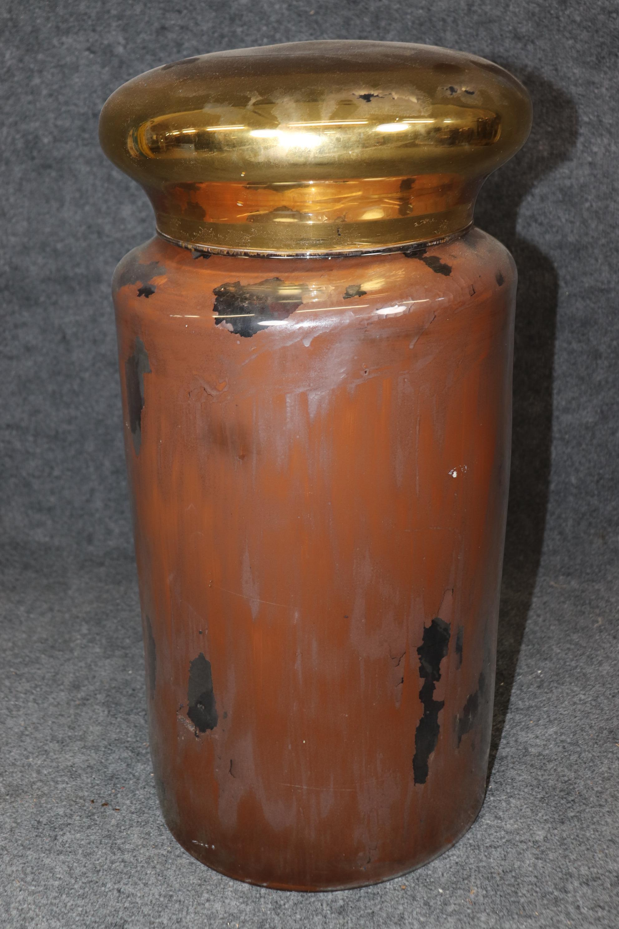 Huge Glass Rare Eglomise Paint Decorated Advertising Opium Jar from 1870s Era 1