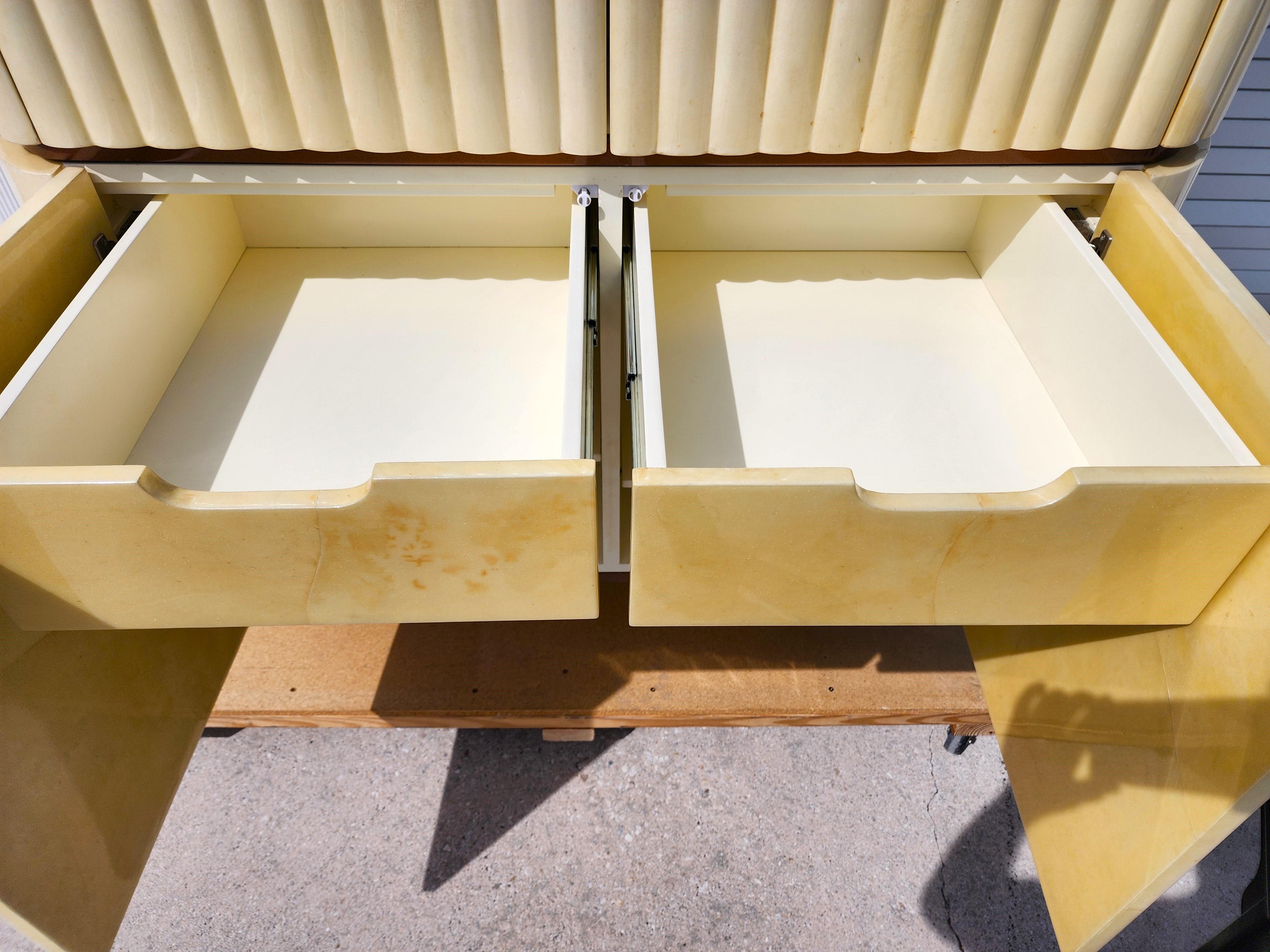 Goatskin Dry Bar Cabinet Custom Made by Jimeco Itda For Sale 1