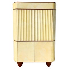 Used Goatskin Dry Bar Cabinet Custom Made by Jimeco Itda