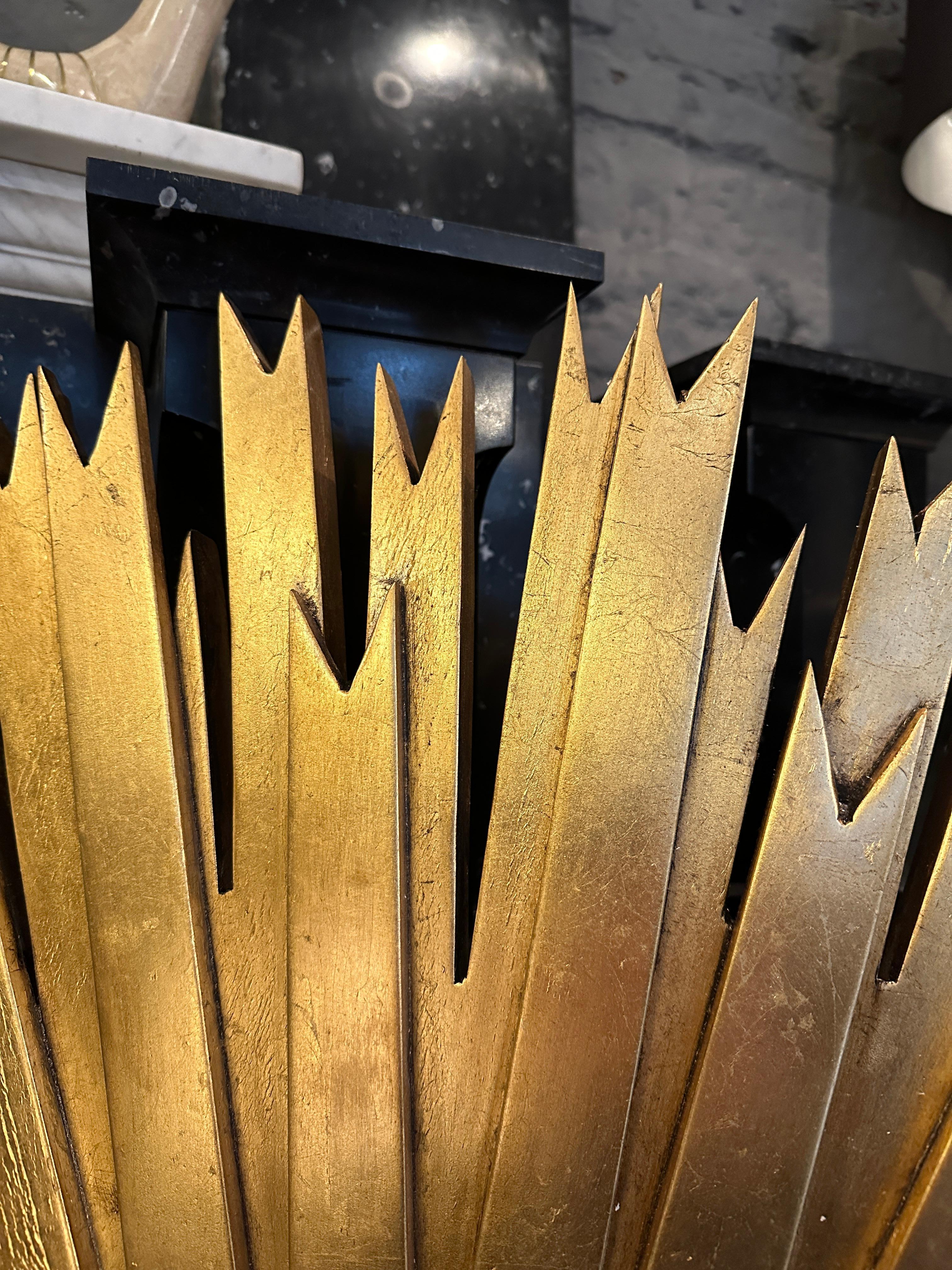 Giltwood Huge Gold Gilt Carved Sunburst Convex Mirror  For Sale