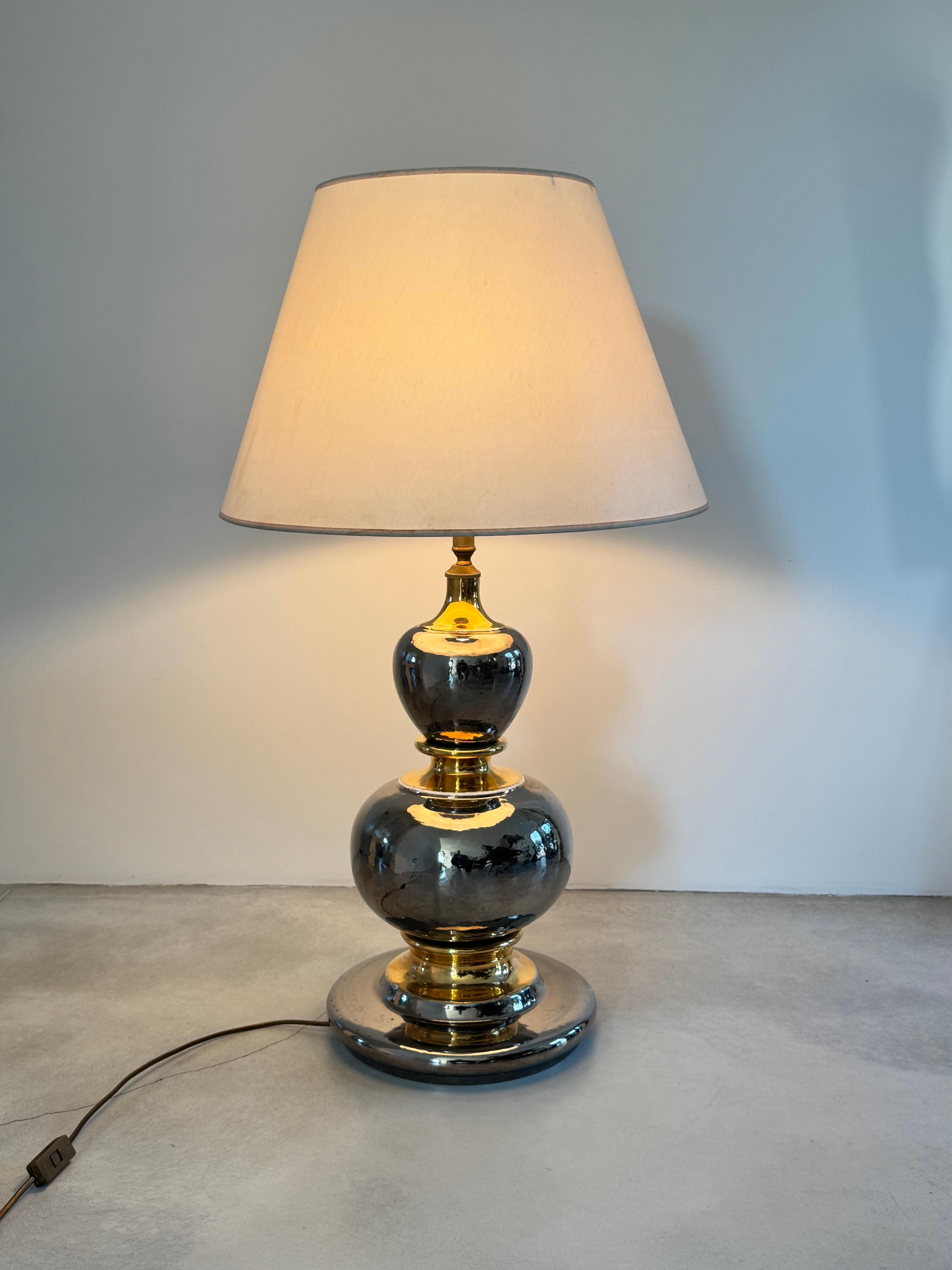Énorme lampe en céramique en forme de rosaire en or et argent attribuée à Zaccagnini Italie circa 1970 en vente 2