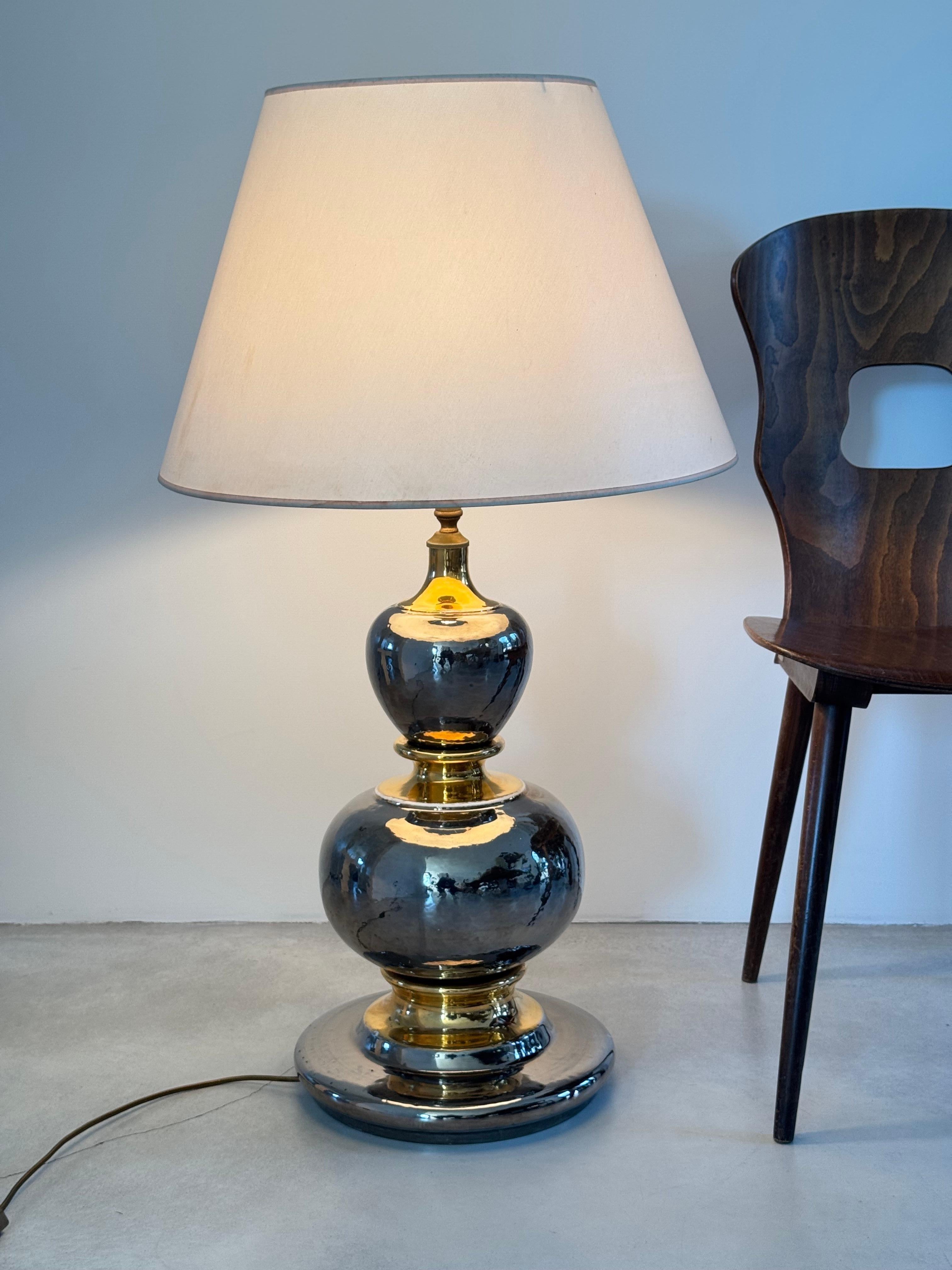 Énorme lampe en céramique en forme de rosaire en or et argent attribuée à Zaccagnini Italie circa 1970 en vente 6