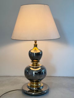 Huge gold & silver rosary ceramic lamp attributed to Zaccagnini Italy circa 1970