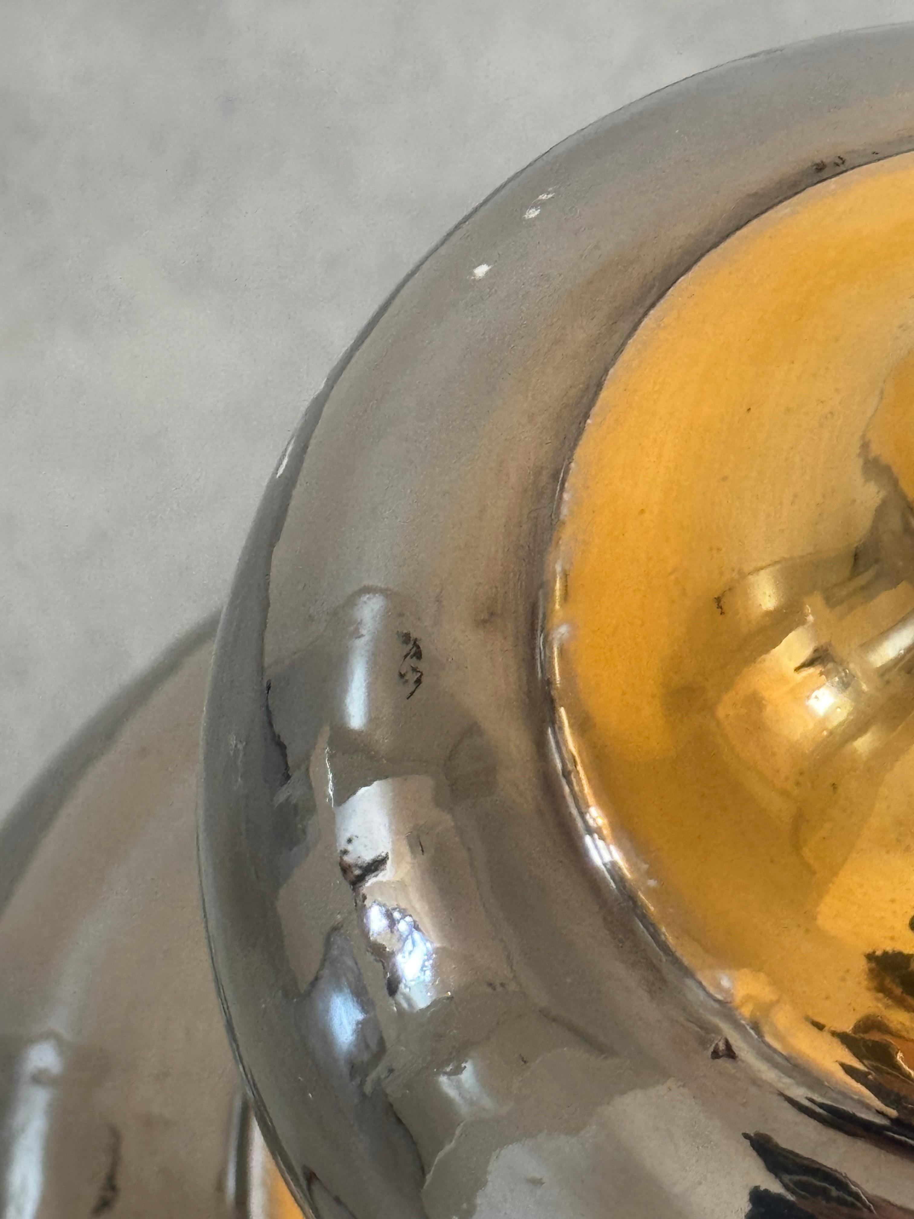 Énorme lampe en céramique en forme de rosaire en or et argent attribuée à Zaccagnini Italie circa 1970 Bon état - En vente à leucate, FR