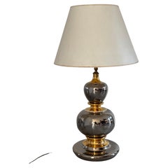 Used Huge gold & silver rosary ceramic lamp attributed to Zaccagnini Italy circa 1970