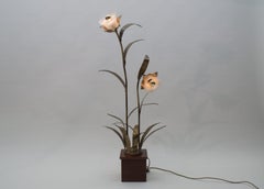 Huge Golden Flower Floor Lamp Attributed to Maison Jansen, France 1960s
