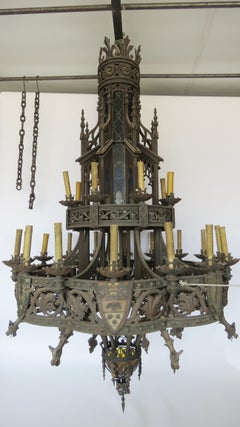 Huge Gothic Iron Chandelier