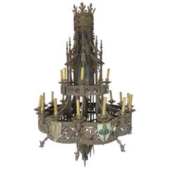 Huge Gothic Iron Chandelier