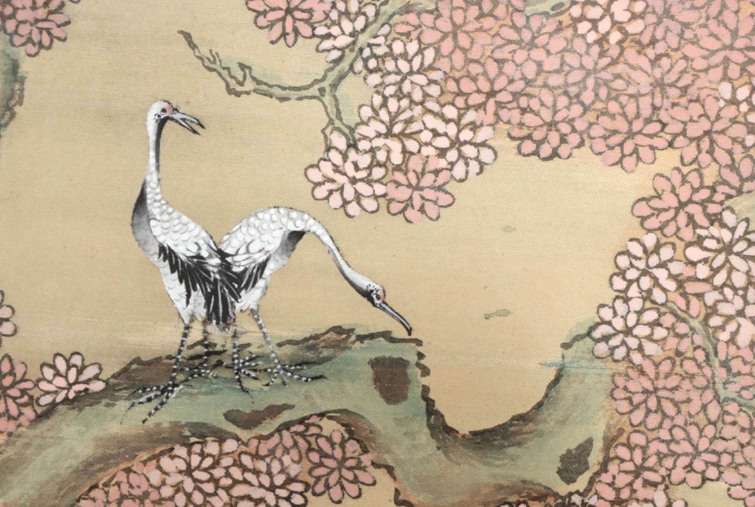 20th Century Huge Gracie Hand Painted Silk Eight Panel Chinoiserie Screen