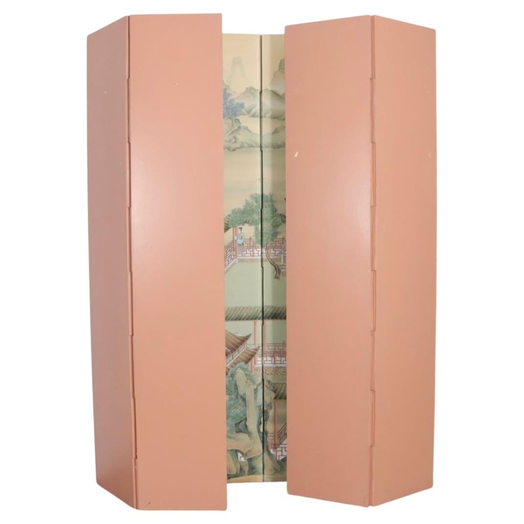 Huge Gracie Hand Painted Silk Eight Panel Chinoiserie Screen 3