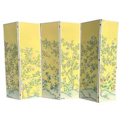 Enorme papel pintado Gracie Amarillo Chinoiserie Separador de ambientes Biombo de suelo