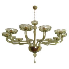 Vintage Huge green Murano glass chandelier