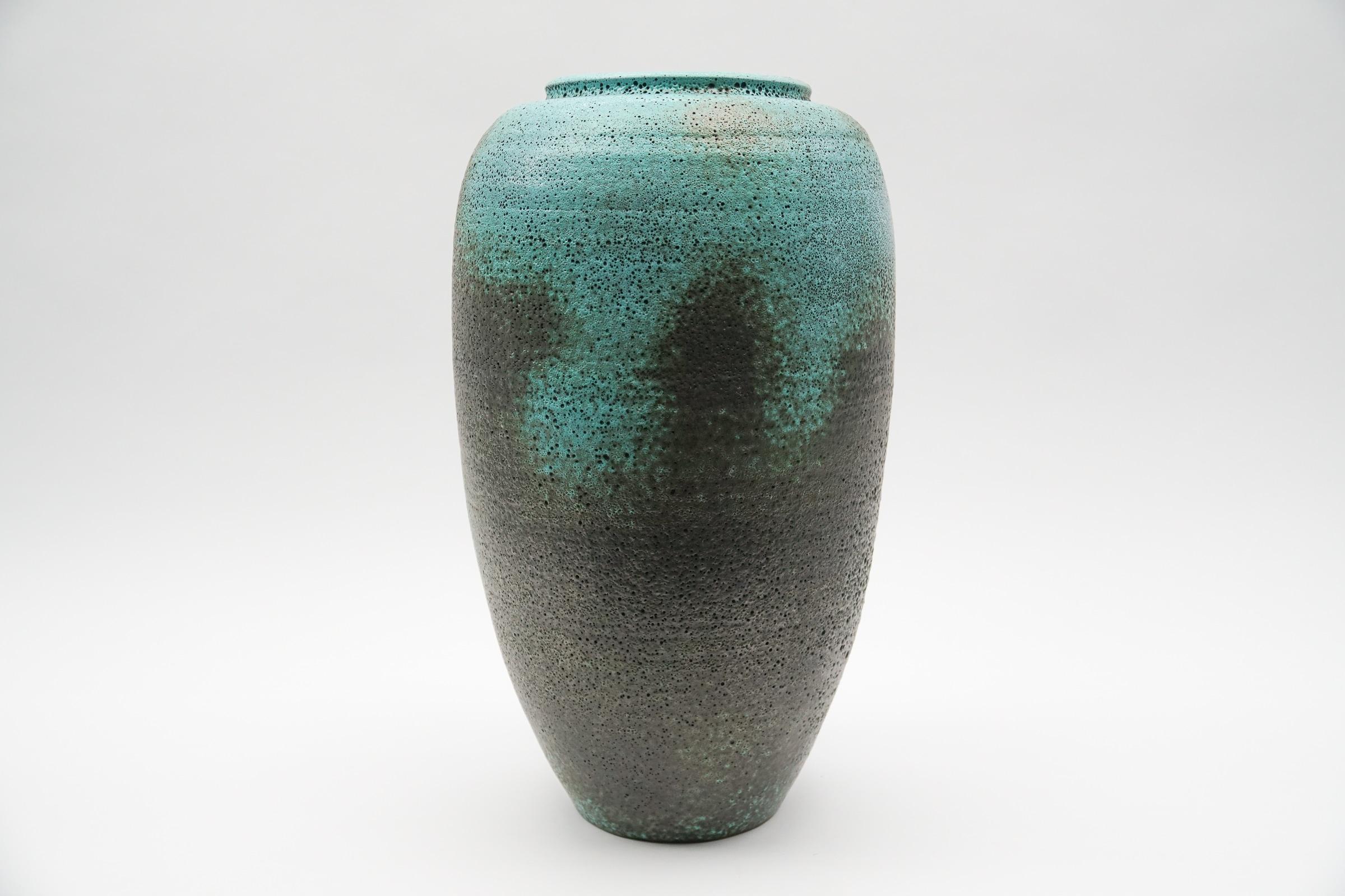 Mid-Century Modern Énorme vase de sol en céramique Green Studio par Wilhelm & Ellis Kuch, années 1960, Allemagne en vente