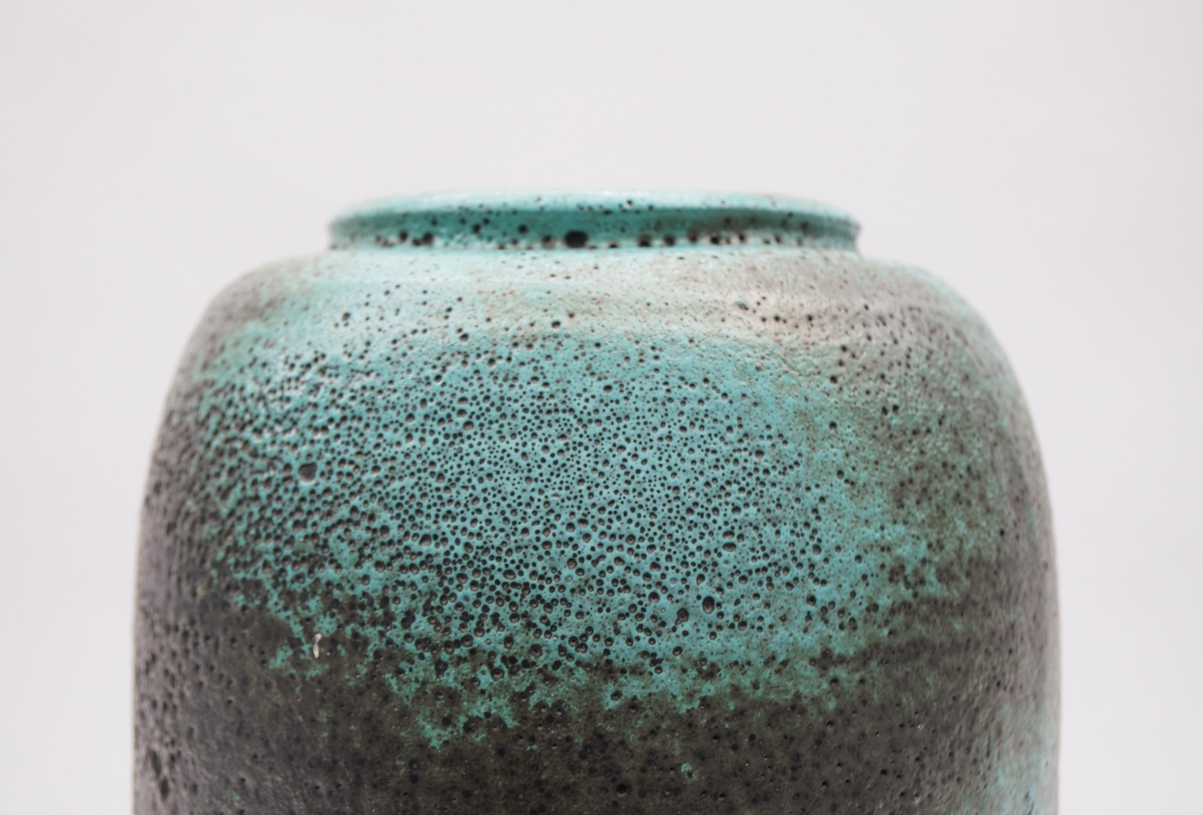 Huge Green Studio Ceramic Floor Vase by Wilhelm & Elly Kuch, 1960s, Germany For Sale 2