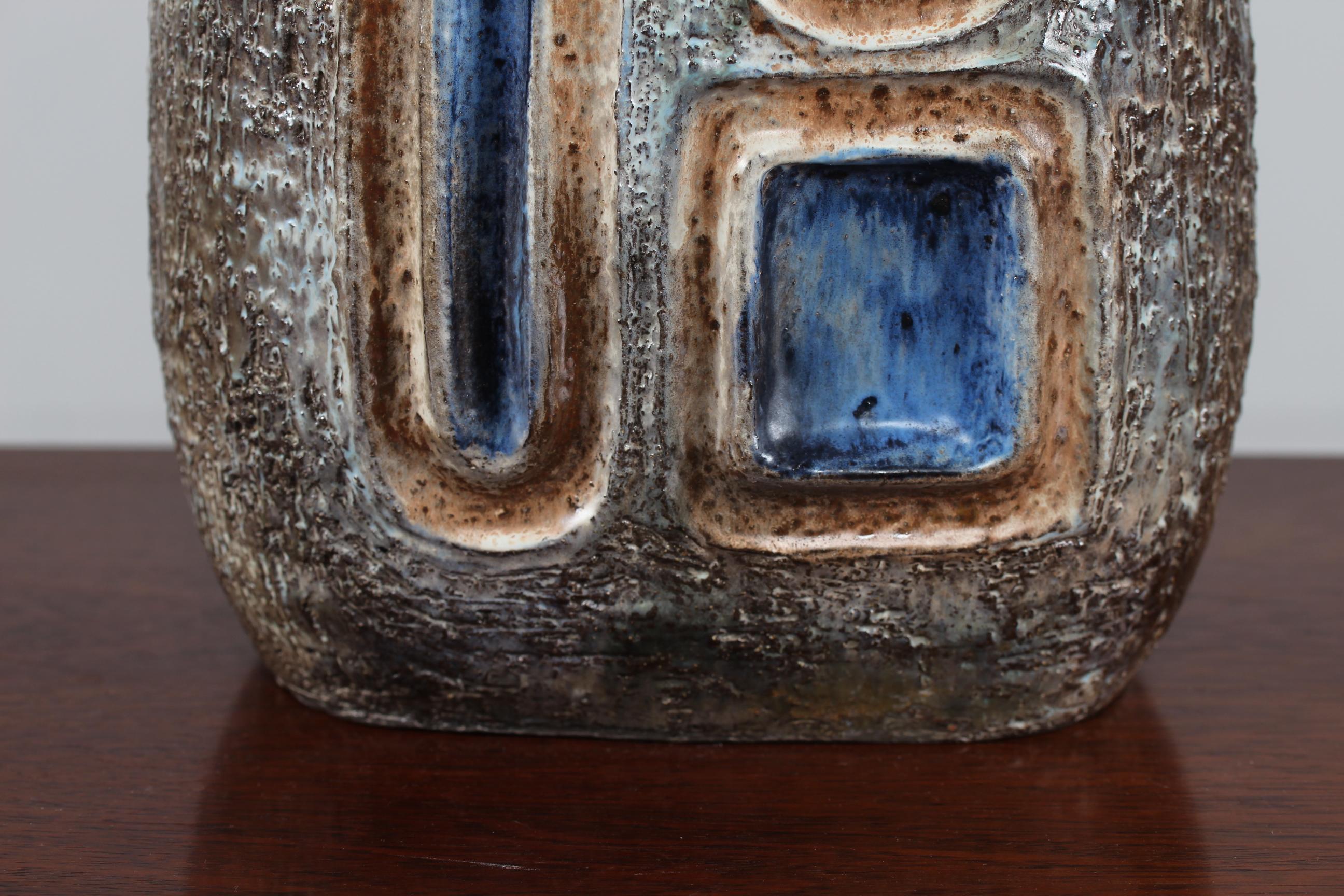 H 35 inch Huge Danish Brutalist Sejer Ceramic Sculptural Table Lamp, 1960s 5