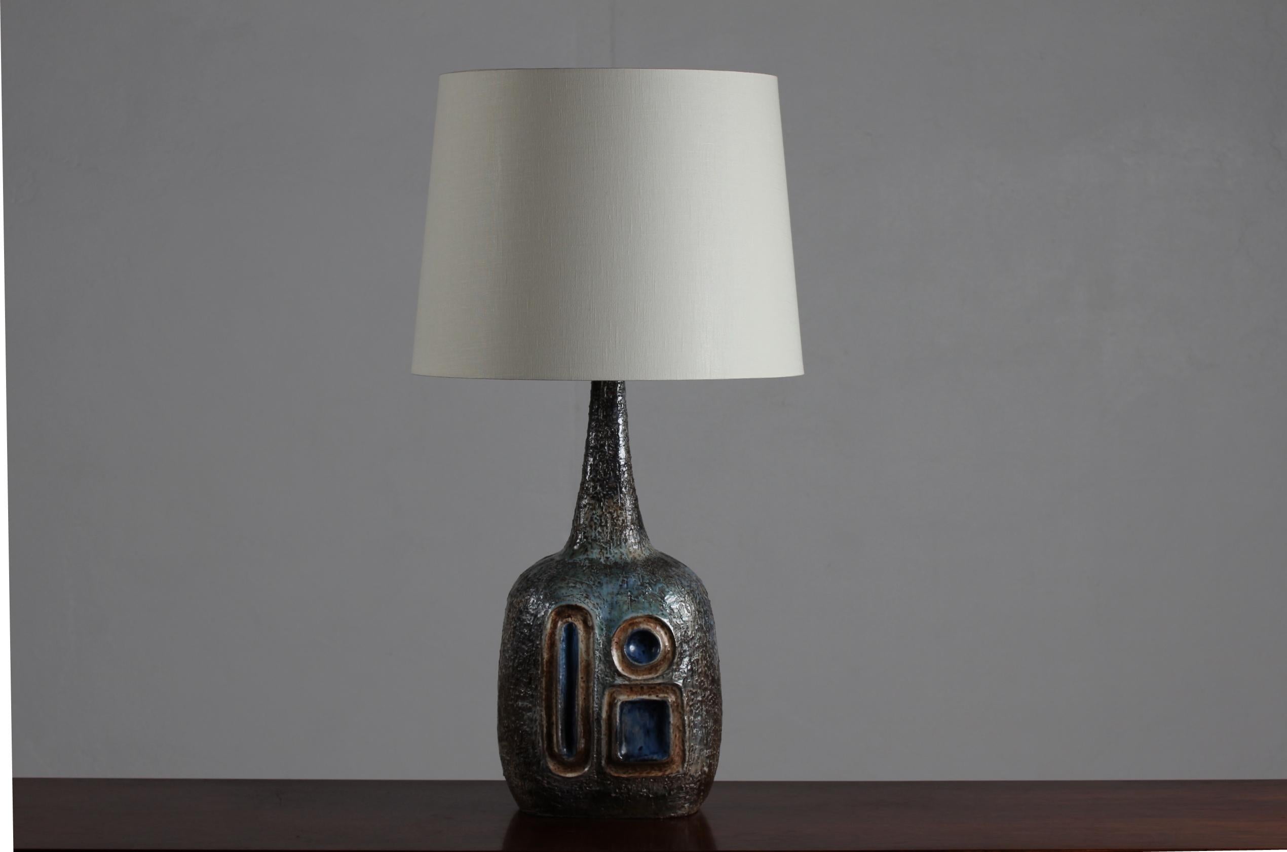 H 35 inch Huge Danish Brutalist Sejer Ceramic Sculptural Table Lamp, 1960s 12