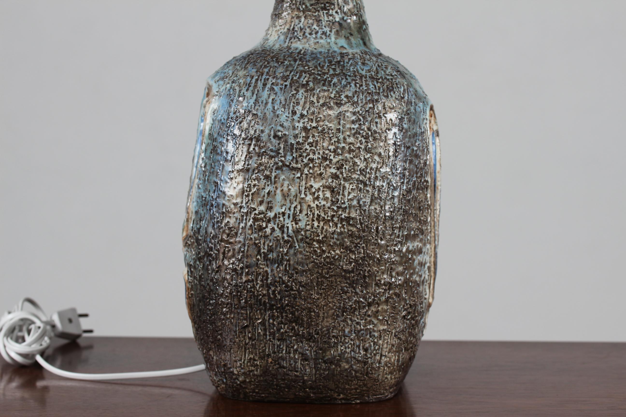 Mid-20th Century H 35 inch Huge Danish Brutalist Sejer Ceramic Sculptural Table Lamp, 1960s