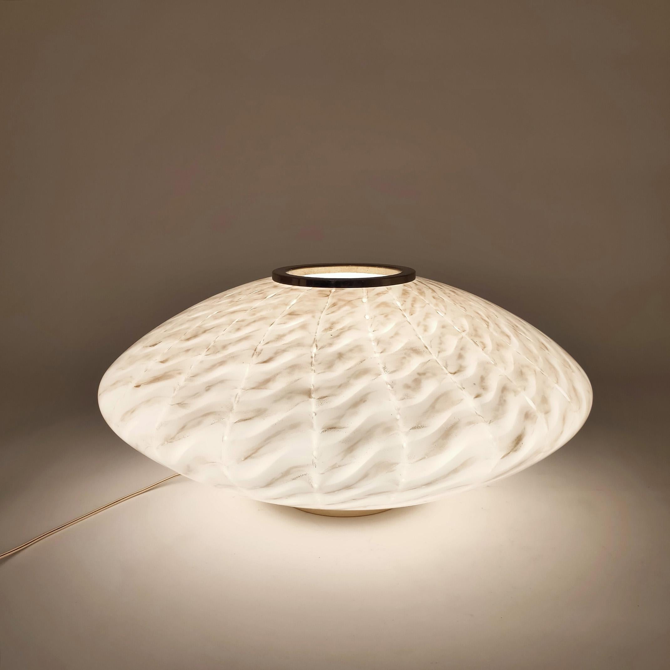 Huge hand-blown murano floor/table lamp by F. Fabbian for Mazzega, Italy, 1970s Metal en venta