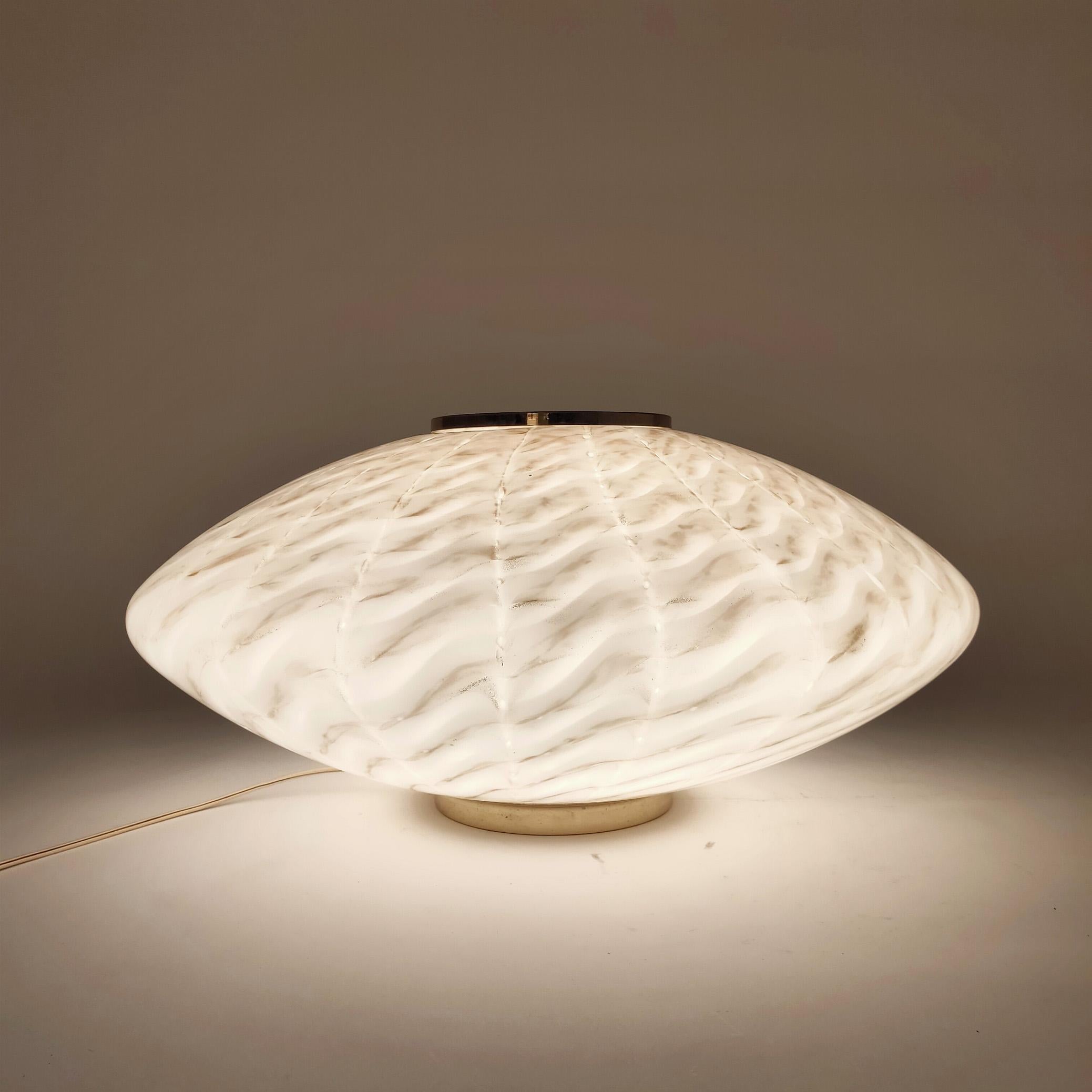 Huge hand-blown murano floor/table lamp by F. Fabbian for Mazzega, Italy, 1970s en venta 1