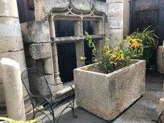 Huge Hand Carved Stone Trough Fountain Basin Planter Container Sink Antiques LA