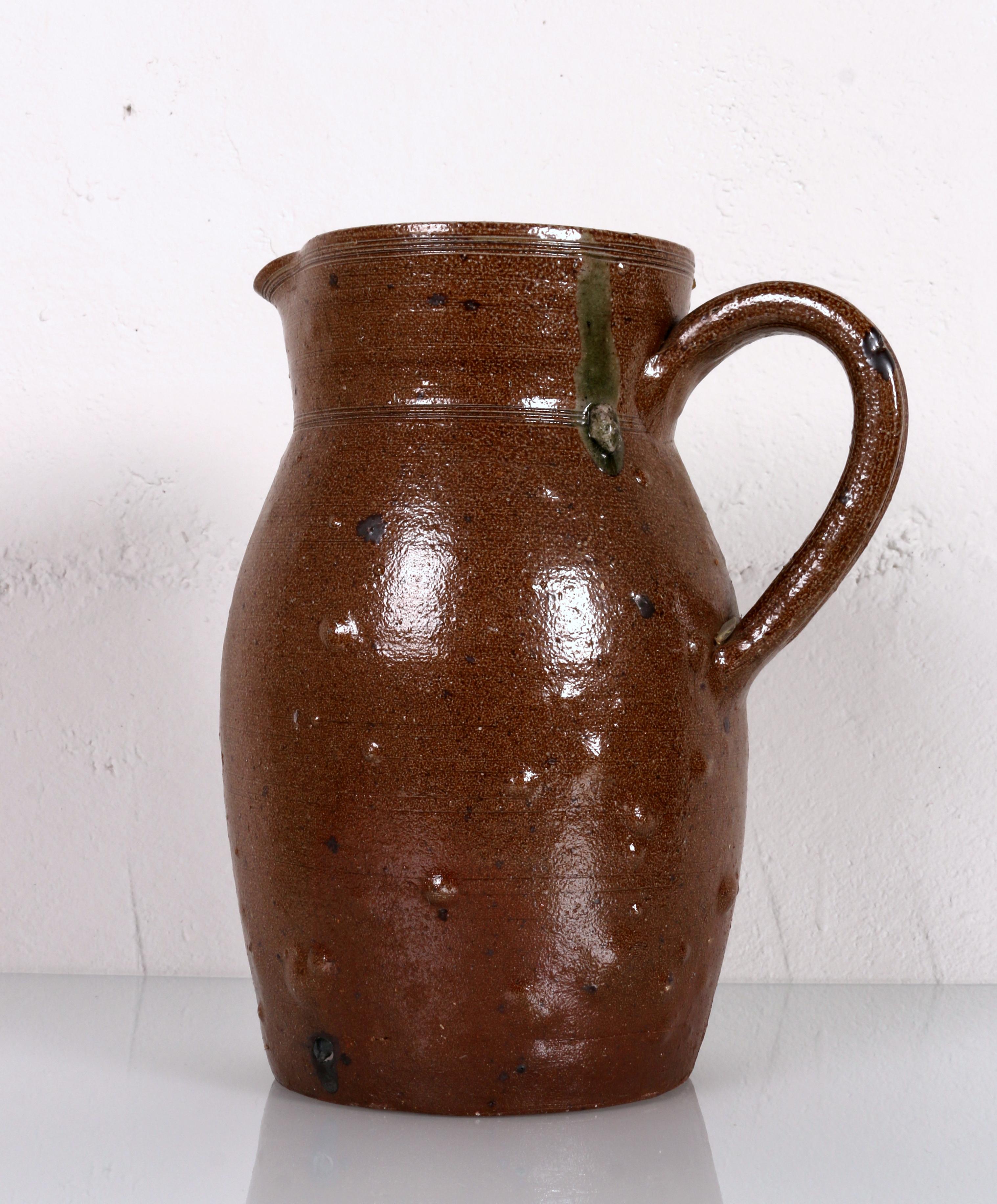énorme JUG archaïque fait main Gritstone Portugal 1970 JAR Pitcher en vente 4