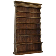 Huge Hand Painted Oak Waterfall Library Bookcase Gold Leaf Paint