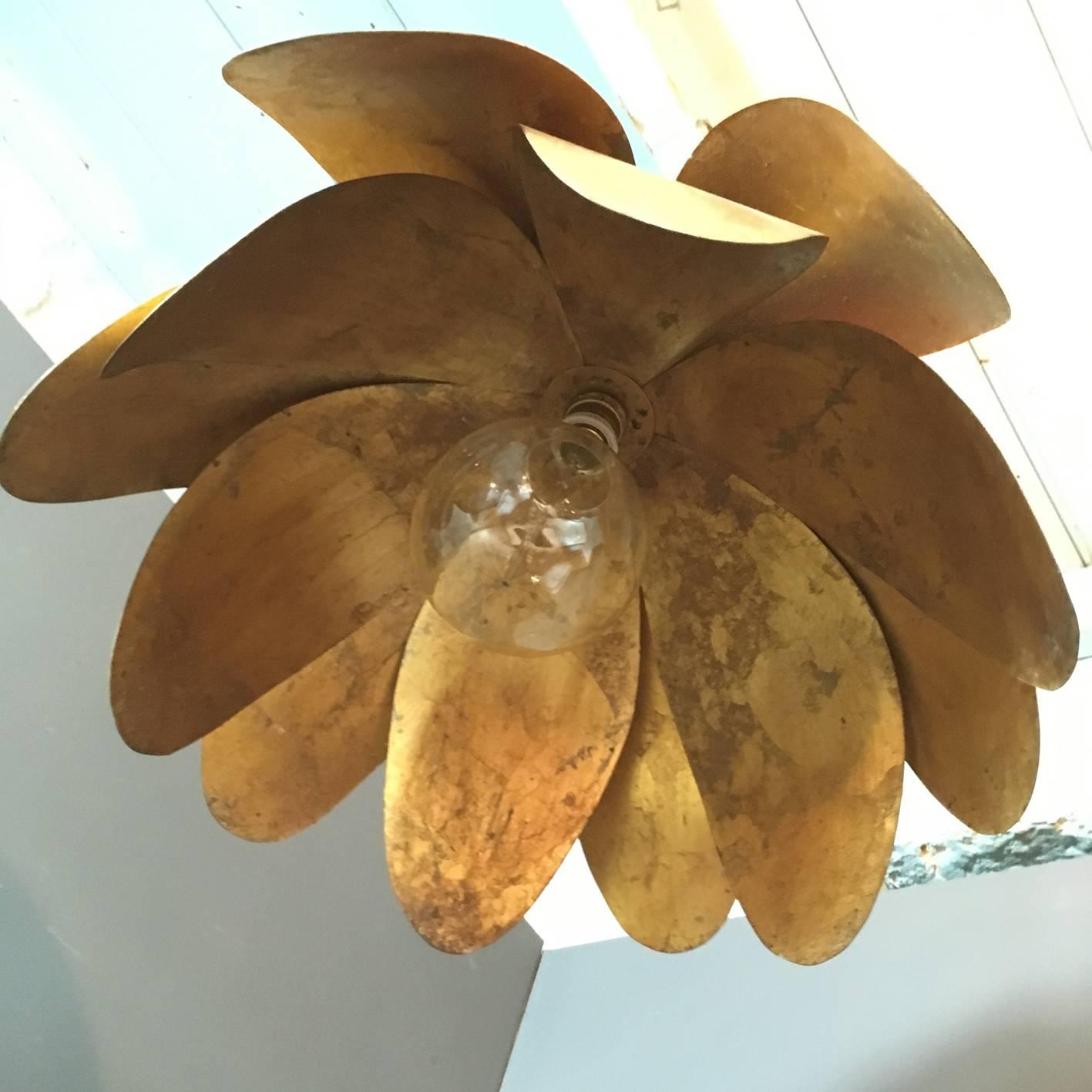 Handcrafted stunning rare brass lotus flower light

This is a large size light

This would also look amazing as a floor light, we've added some photos of it like this to show, it would be a fantastic statement in a room

This light is a rare