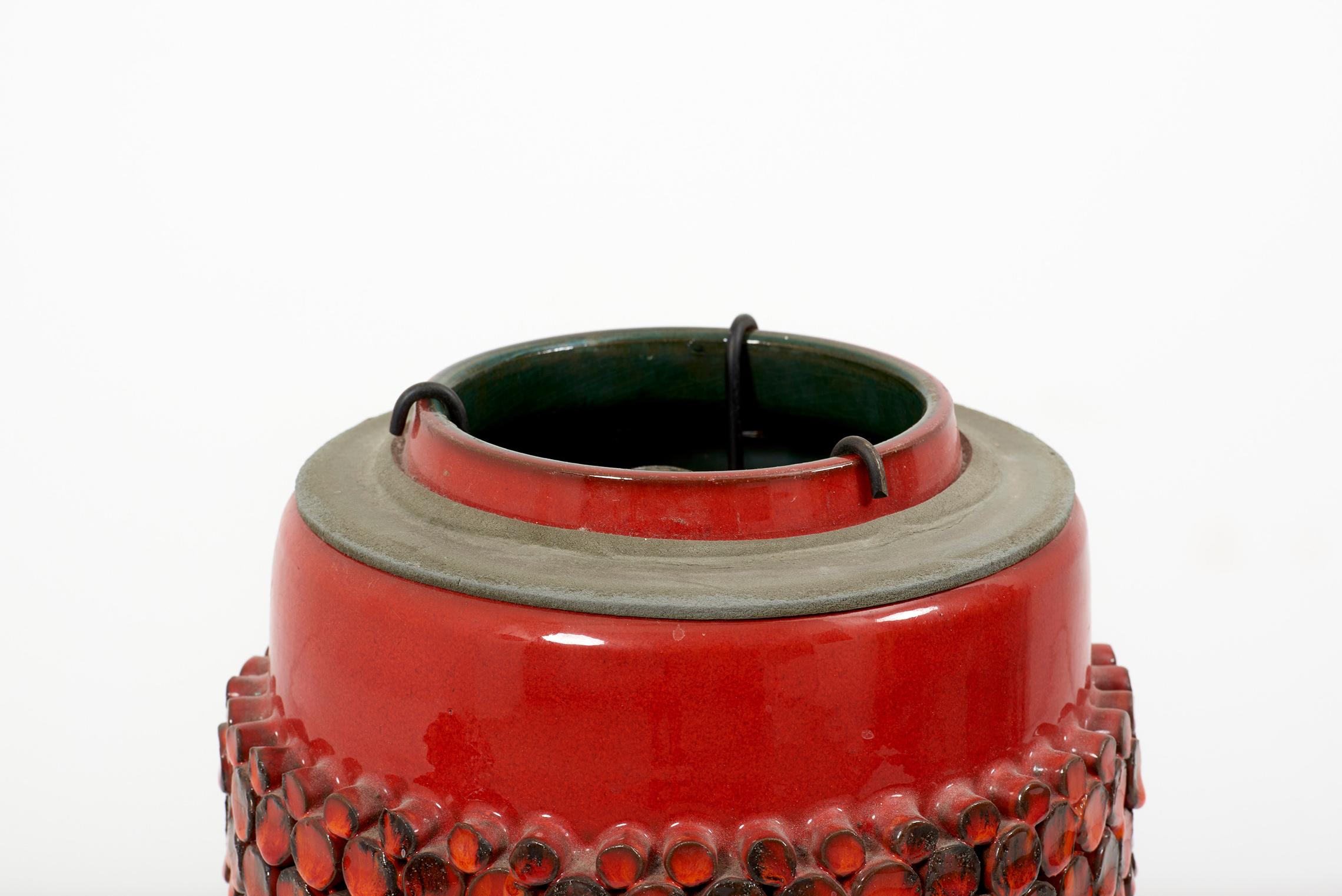 Huge Hans Welling for Ceramano Ceramic 'Ceralux' Series Floor Lamp in Red 7