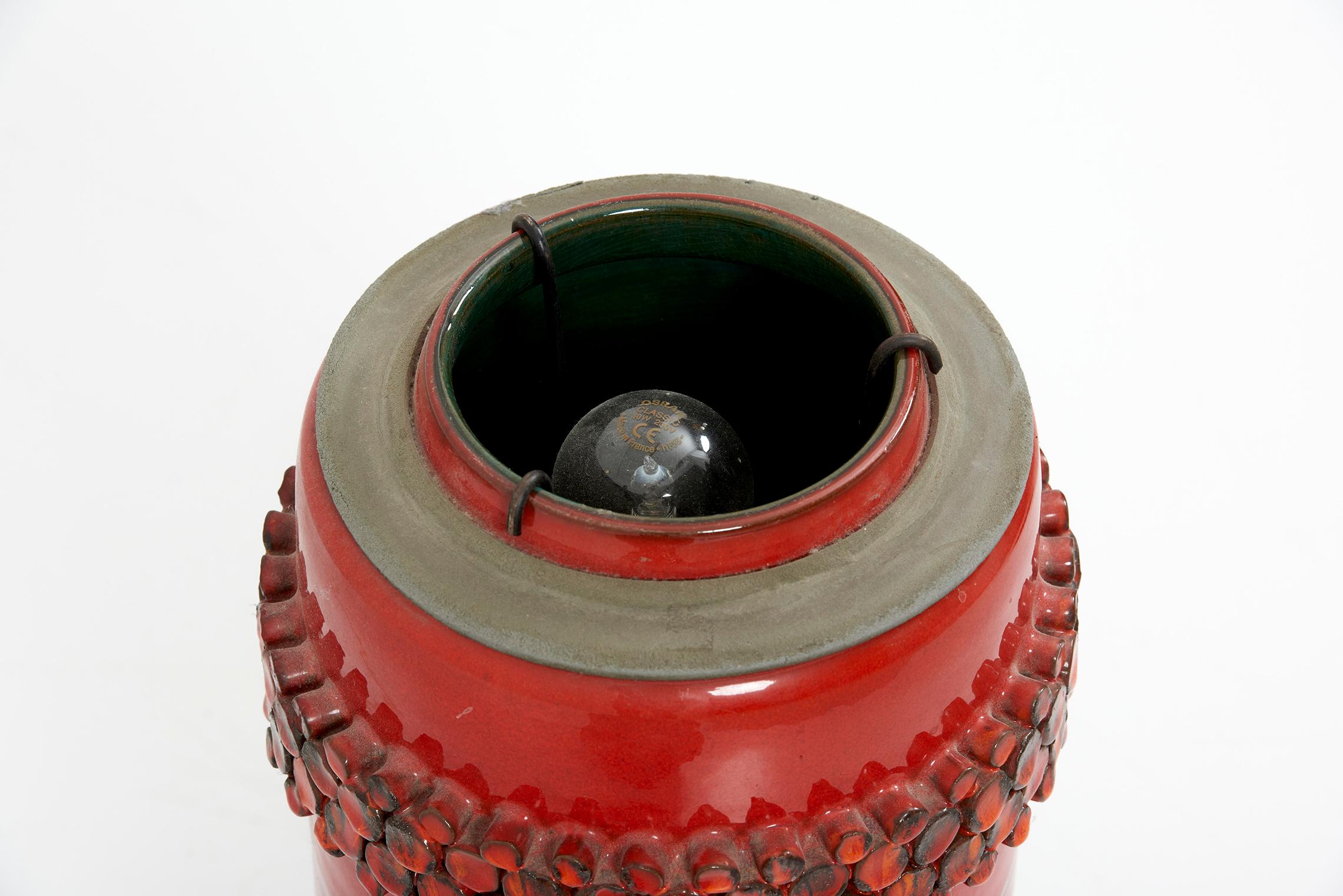 Huge Hans Welling for Ceramano Ceramic 'Ceralux' Series Floor Lamp in Red 8