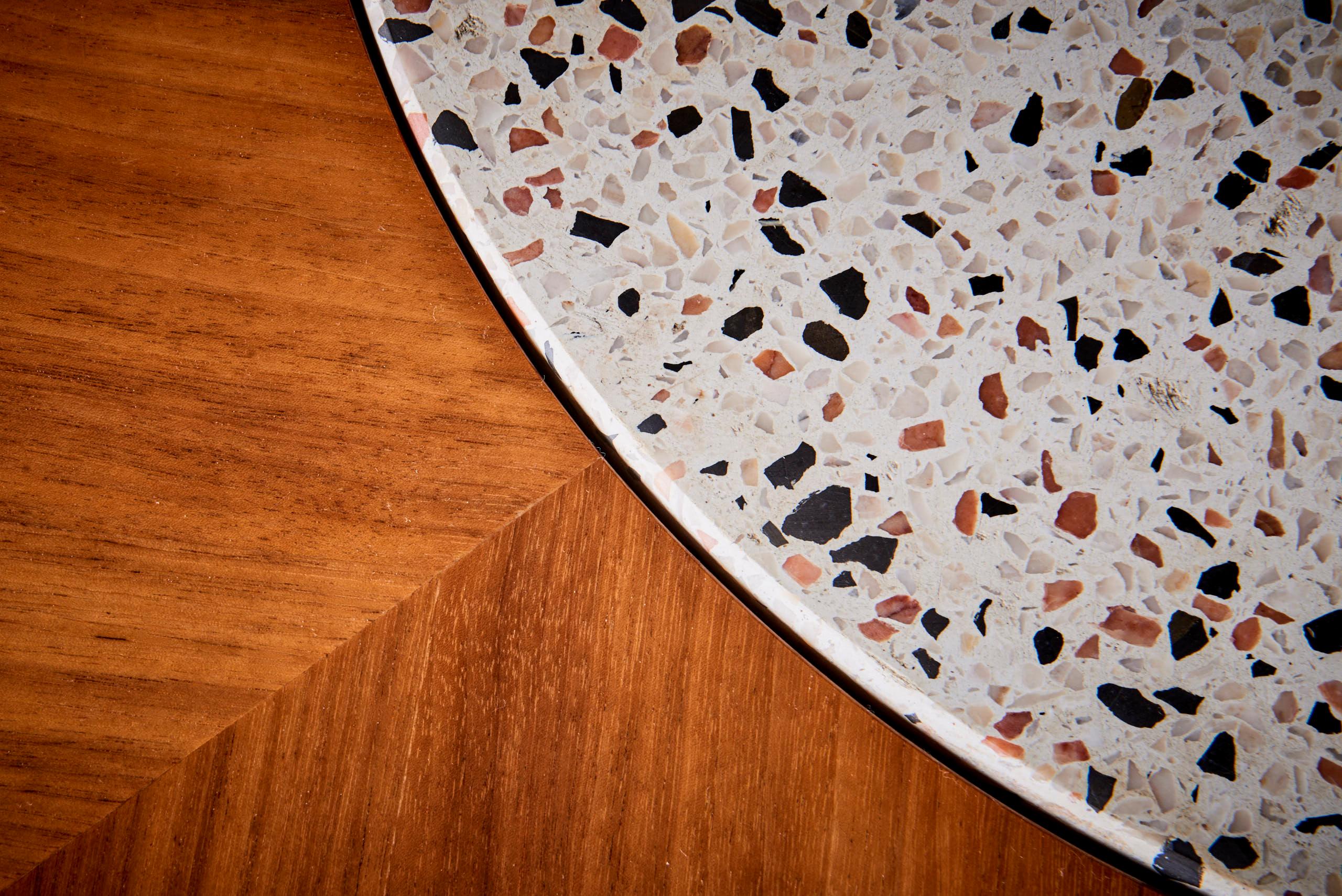 Huge Harvey Probber Walnut and Terrazzo Marble Table In Excellent Condition For Sale In Berlin, DE