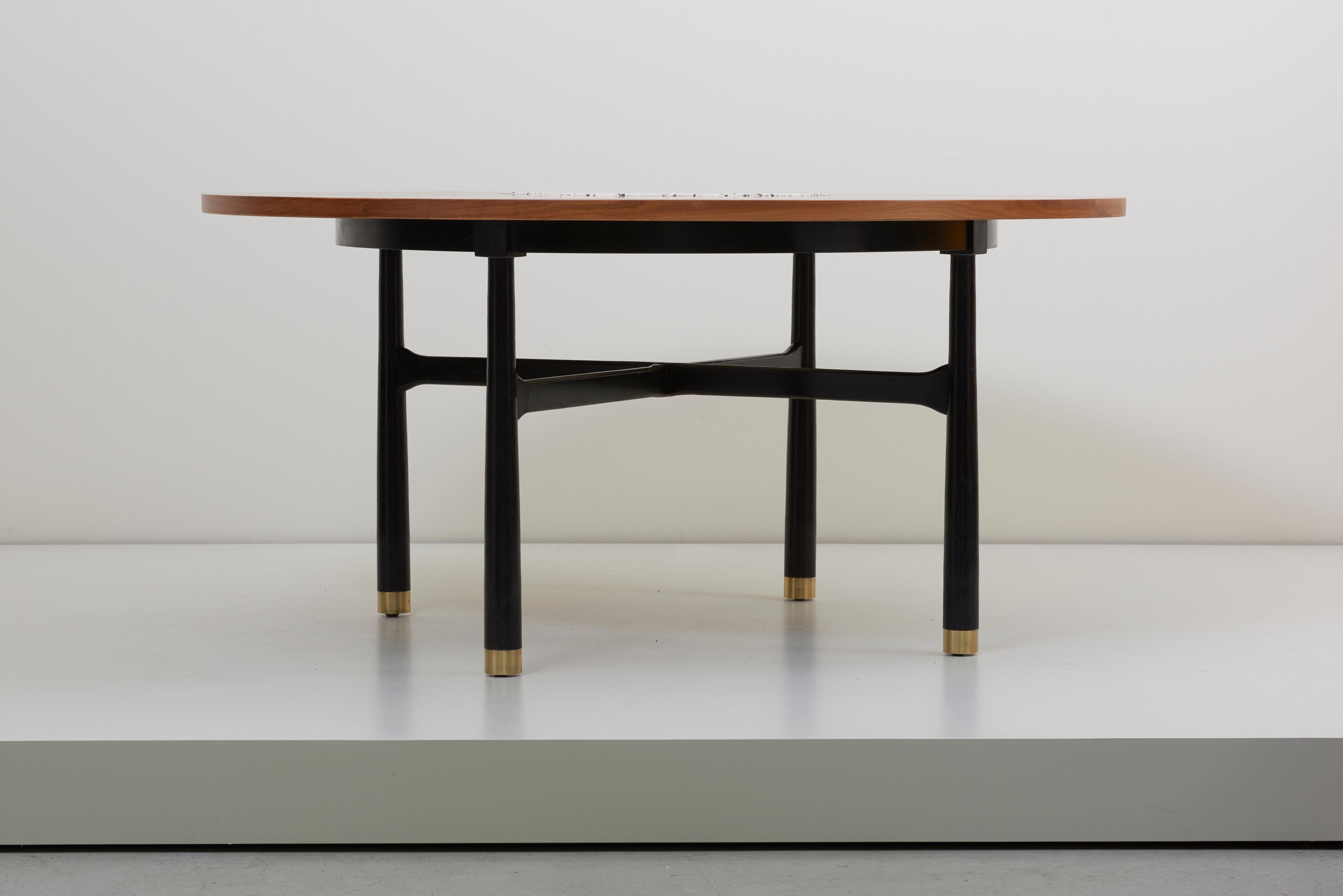 Mid-20th Century Huge Harvey Probber Walnut and Terrazzo Marble Table For Sale
