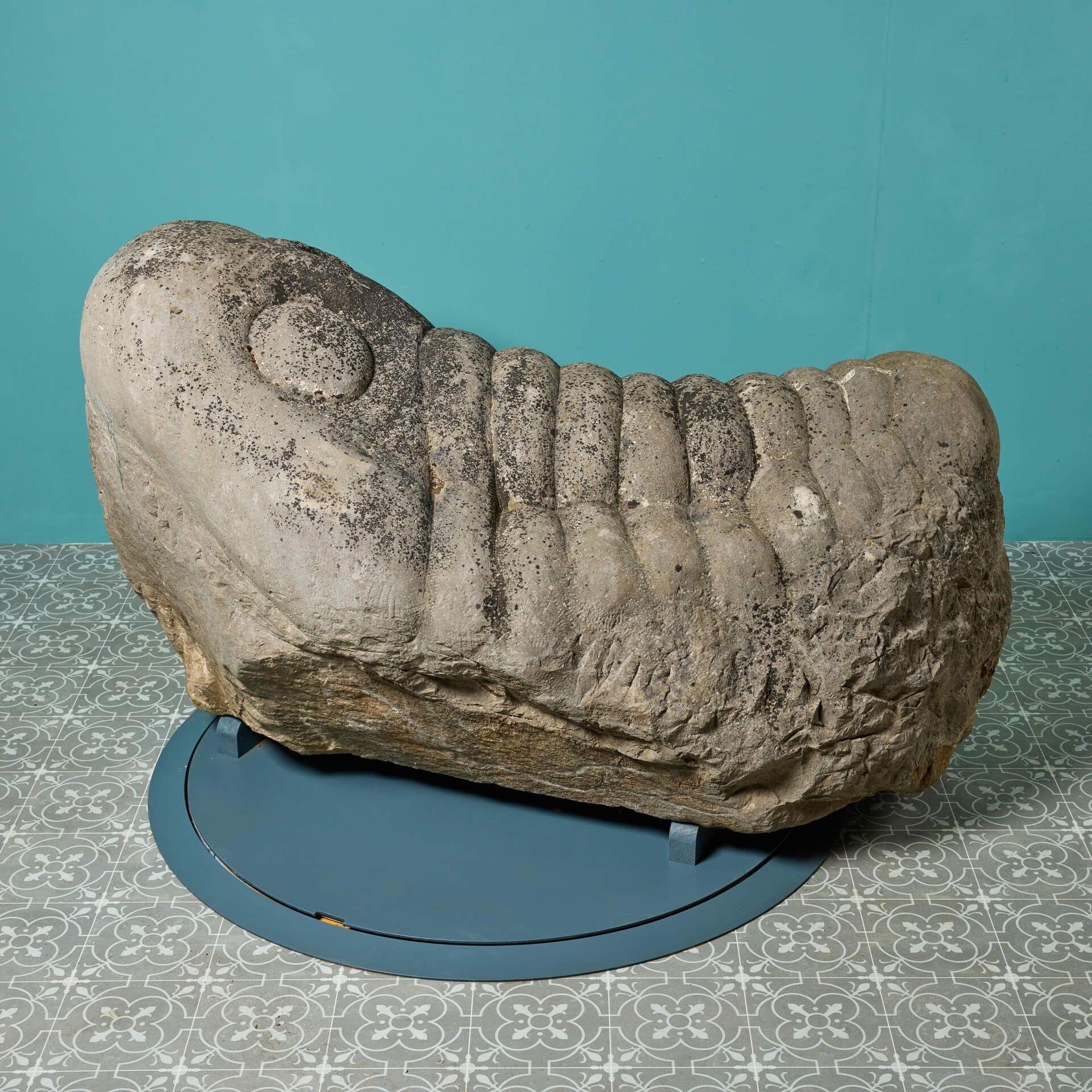 Mid-Century Modern Huge Heavy Carved Stone Trilobite Sculpture For Sale