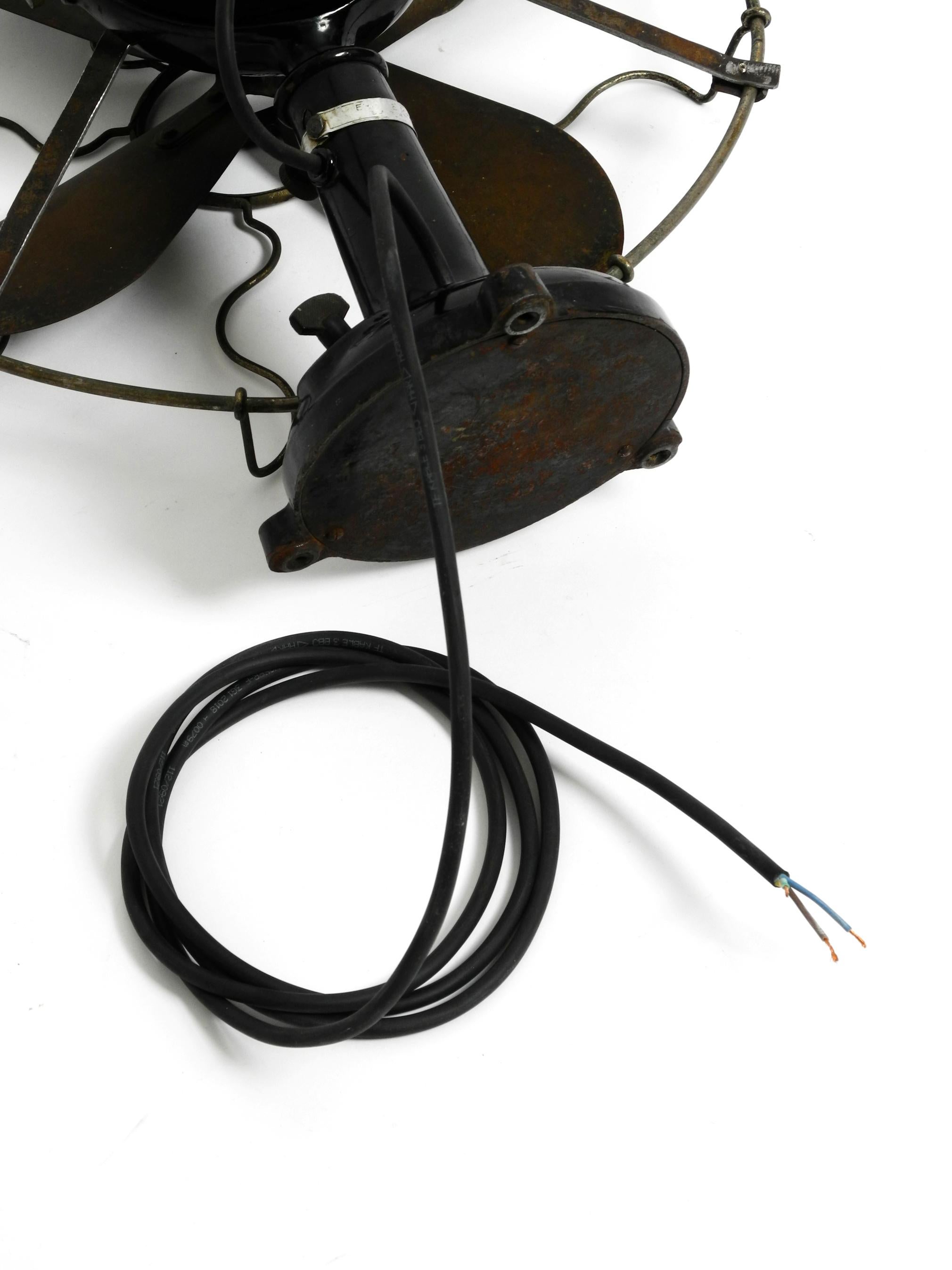 Mid-20th Century Huge Heavy Original 1930s Industrial Metal Table Fan by Marelli Made in Italy