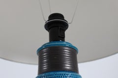 Huge Herman A Kähler Tablelamp with turquoise glaze made in Denmark Mid-century