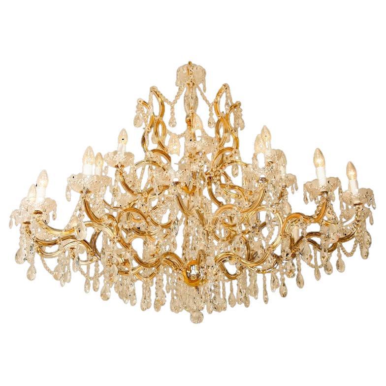 Huge High-End XXL Maria Theresa Gold Plated Swarovski Chandelier For Sale