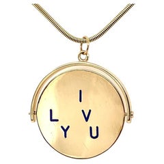 Huge I Love You Spinner Gold Charm