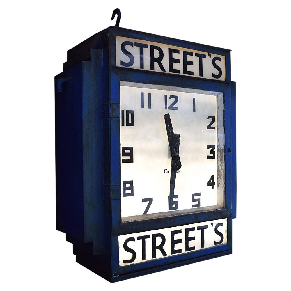 Huge Illuminated Advertising Clock by Gensign For Sale