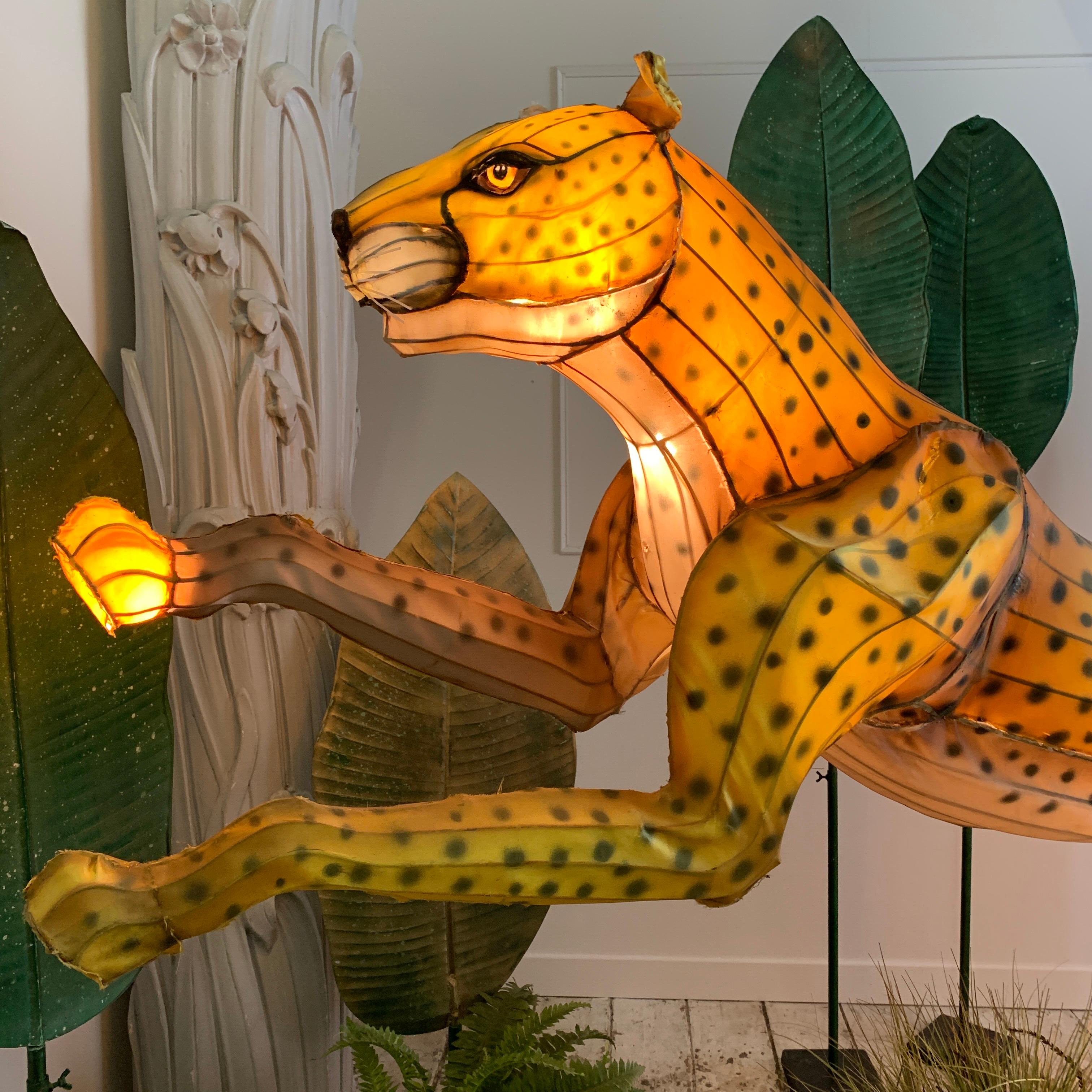 Steel Huge Illuminated Majestic Cheetah from London Zoo