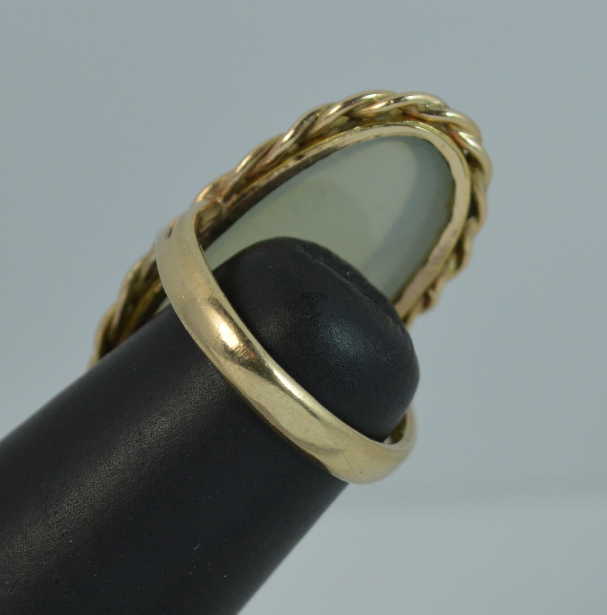 Huge Impressive Moonstone Agate 9 Carat Gold Statement Solitaire Ring 4
