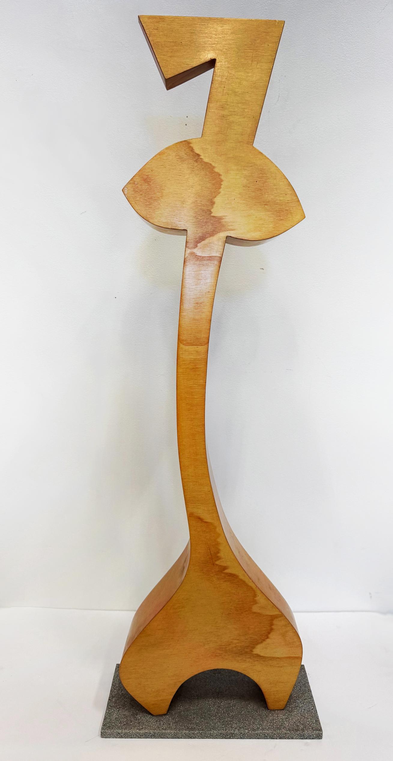 American Huge Impressive Postmodern Maple Abstract Sculpture, 1980s For Sale