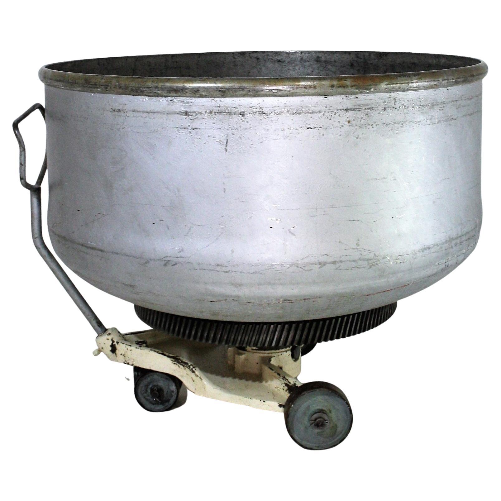 Huge Industrial Cast Iron Bakery Mixing Bowl on Castors Unusual Planter  For Sale