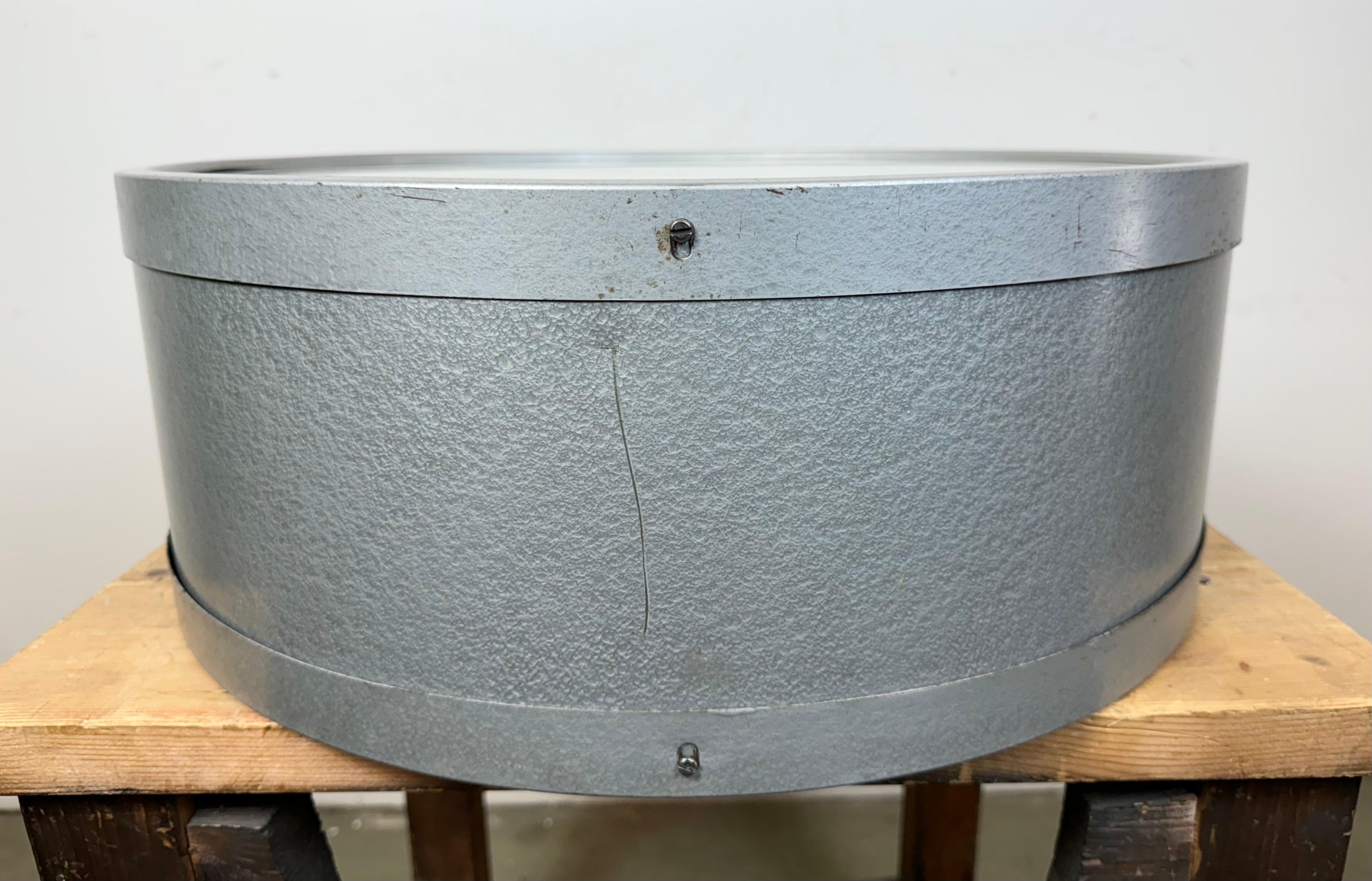 Huge Industrial Double Sided Railway or Factory Clock from Pragotron, 1960s For Sale 13