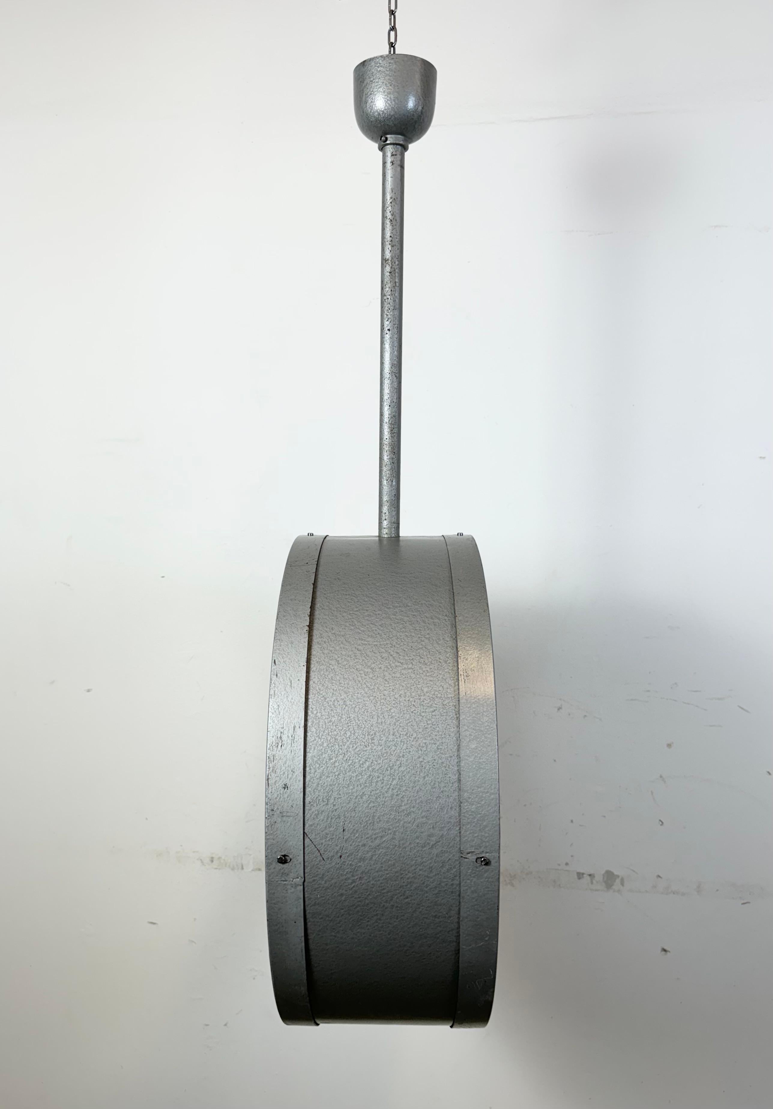 Huge Industrial Double Sided Railway or Factory Clock from Pragotron, 1960s For Sale 2
