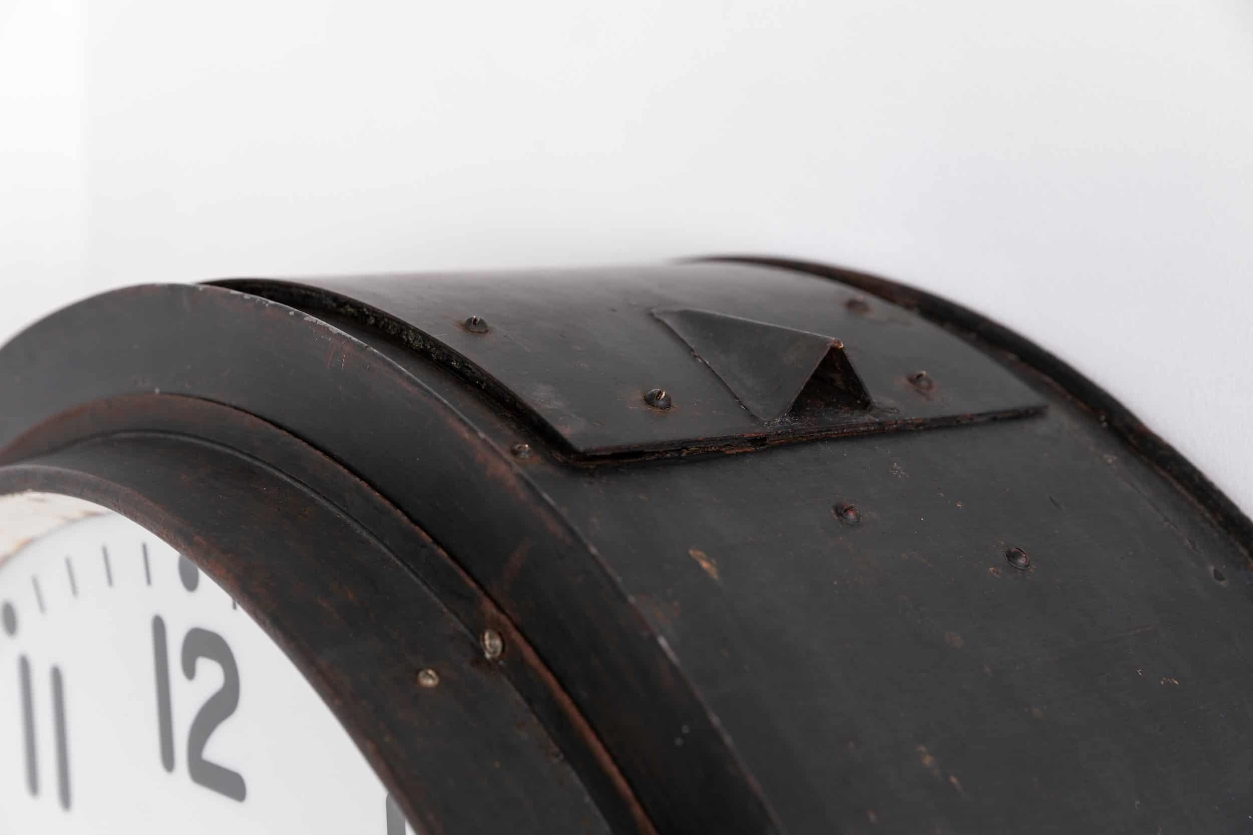 Steel Huge Industrial Illuminated Gents of Leicester Railway Factory Wall Clock. c1930