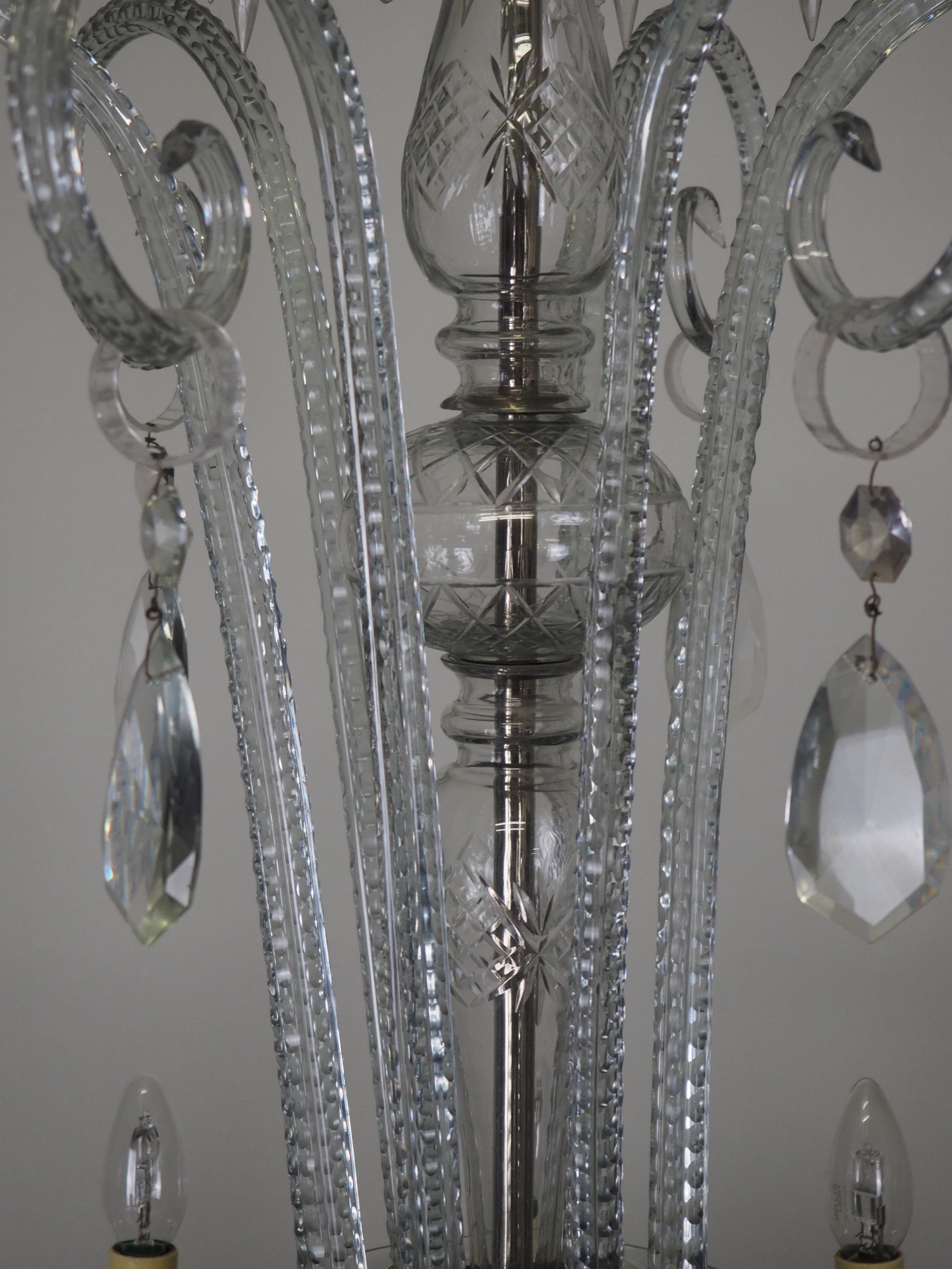 Stile impero Stupefacente  Lampadario a 16 luci in cristallo di Murano, circa 1920 in vendita